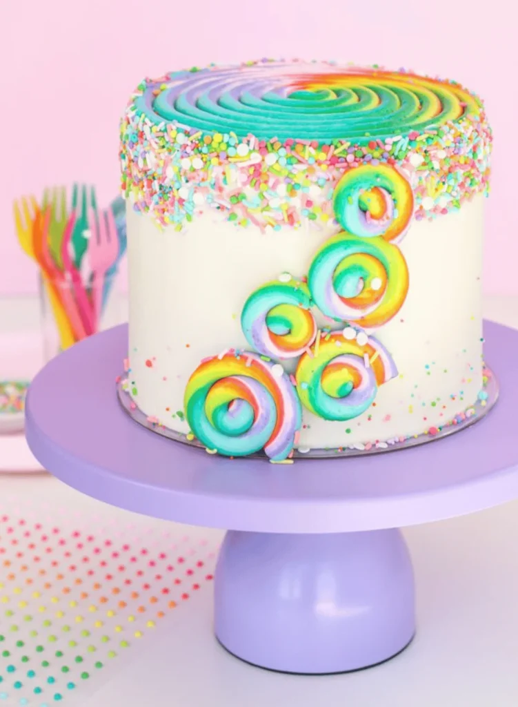Swirly Rainbow Cake