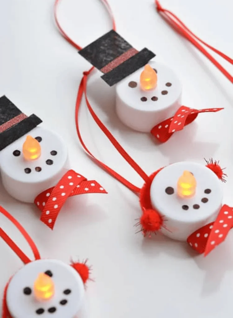 Tea Light Snowman Ornaments