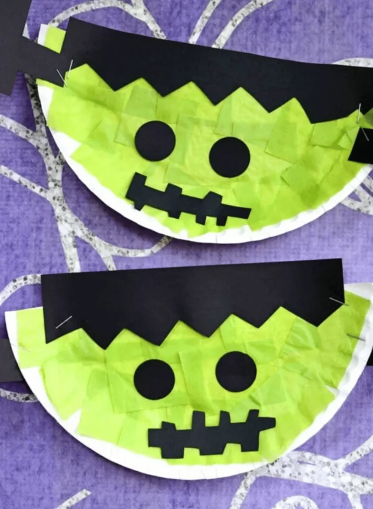 Tissue Paper & Paper Plate Frankenstein Craft