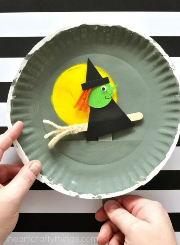 Witch Paper Plate Halloween Craft