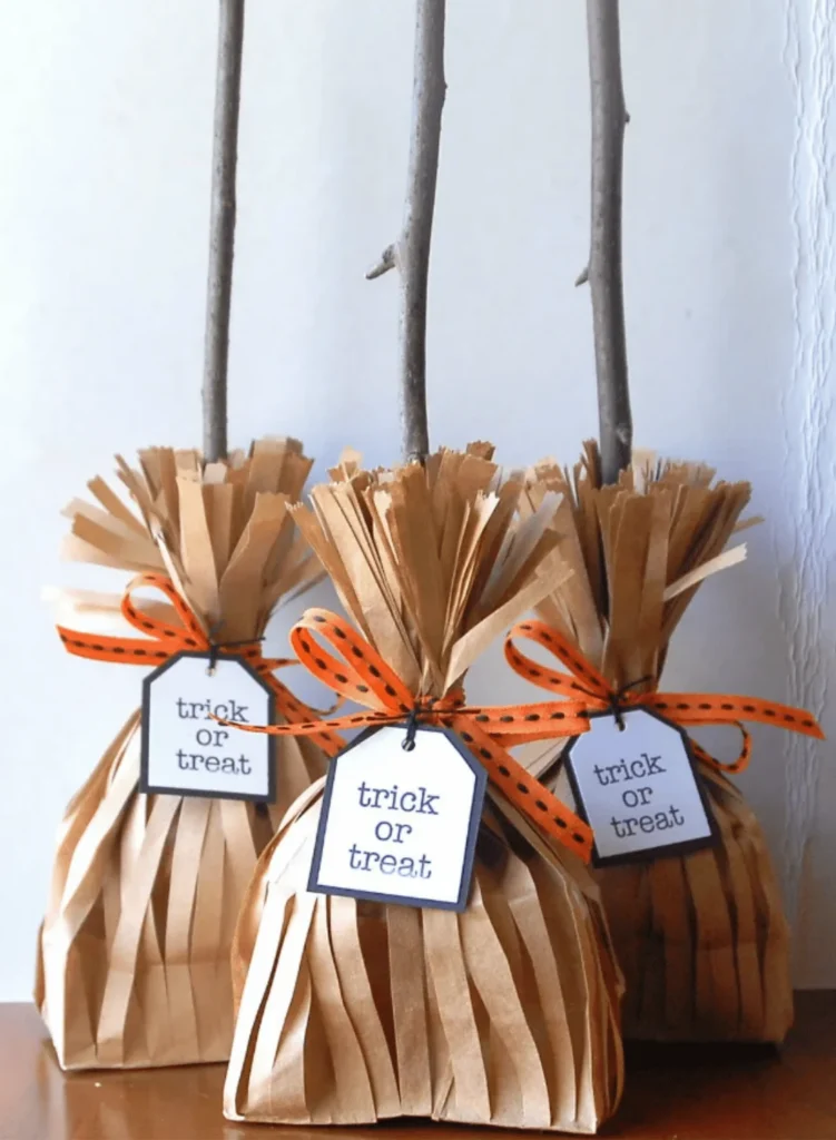 Witch's Broom Treat Bags
