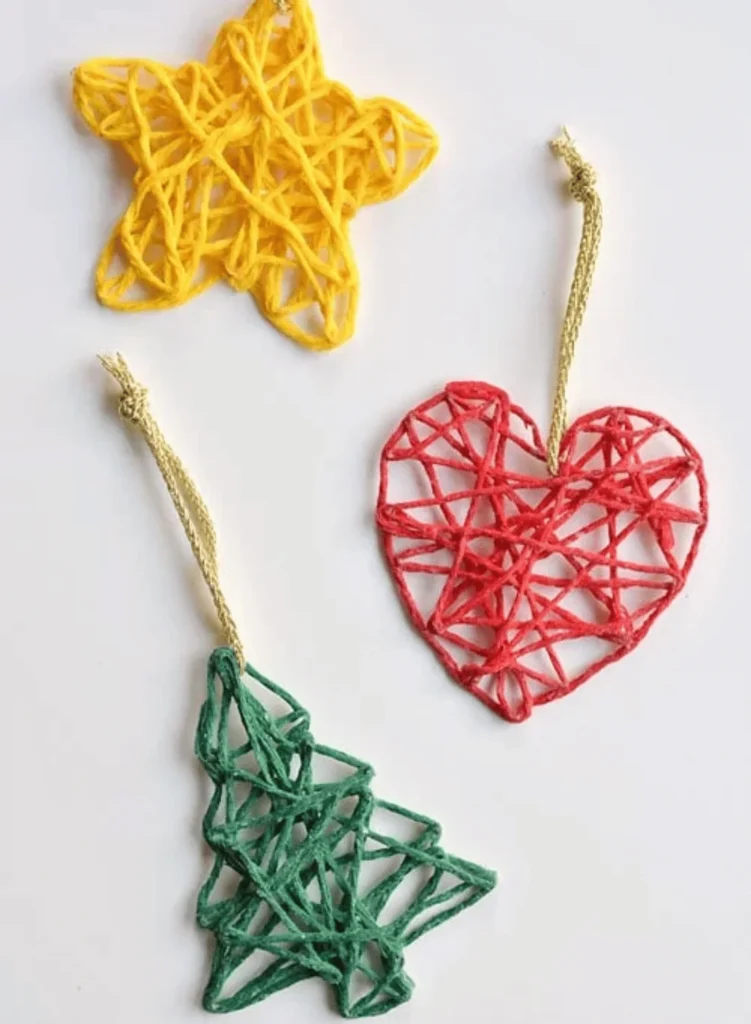 Wrapped Yarn Ornaments