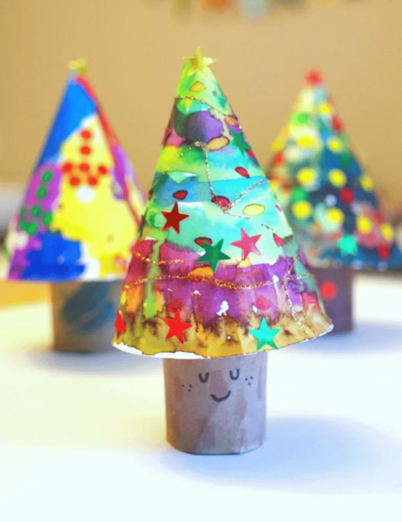 3D Paper Plate Christmas Trees