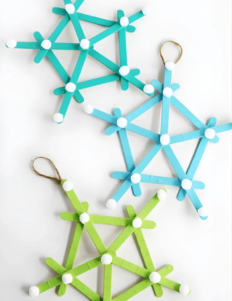 DIY Popsicle Stick Snowflakes