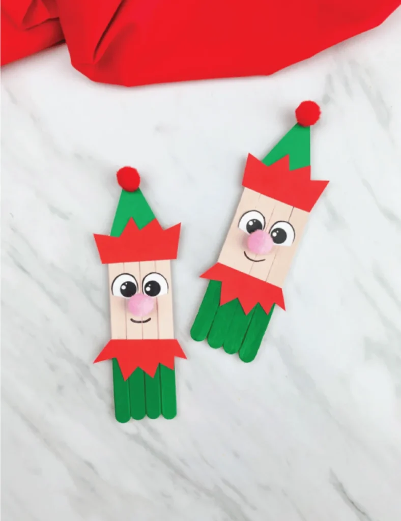 Festive Elf Popsicle Stick Craft