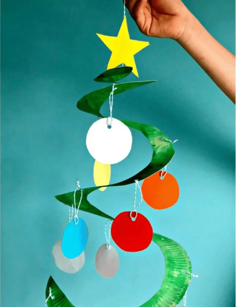 Paper Plate Christmas Tree Whirligig