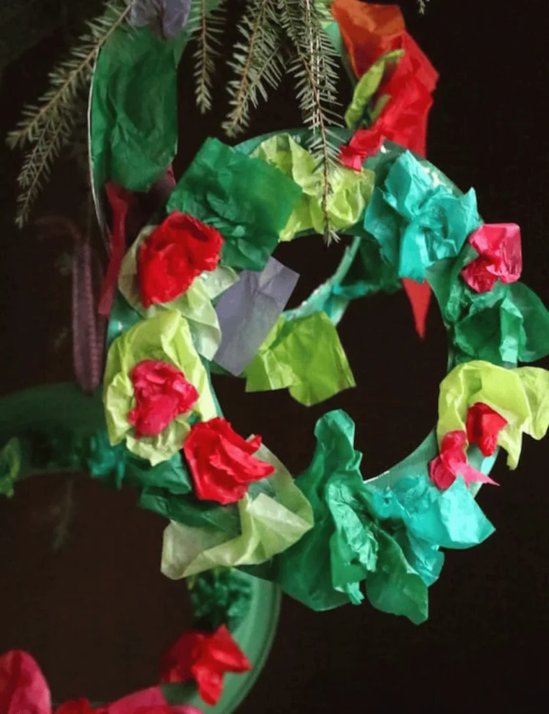 Tissue Paper Christmas Wreath