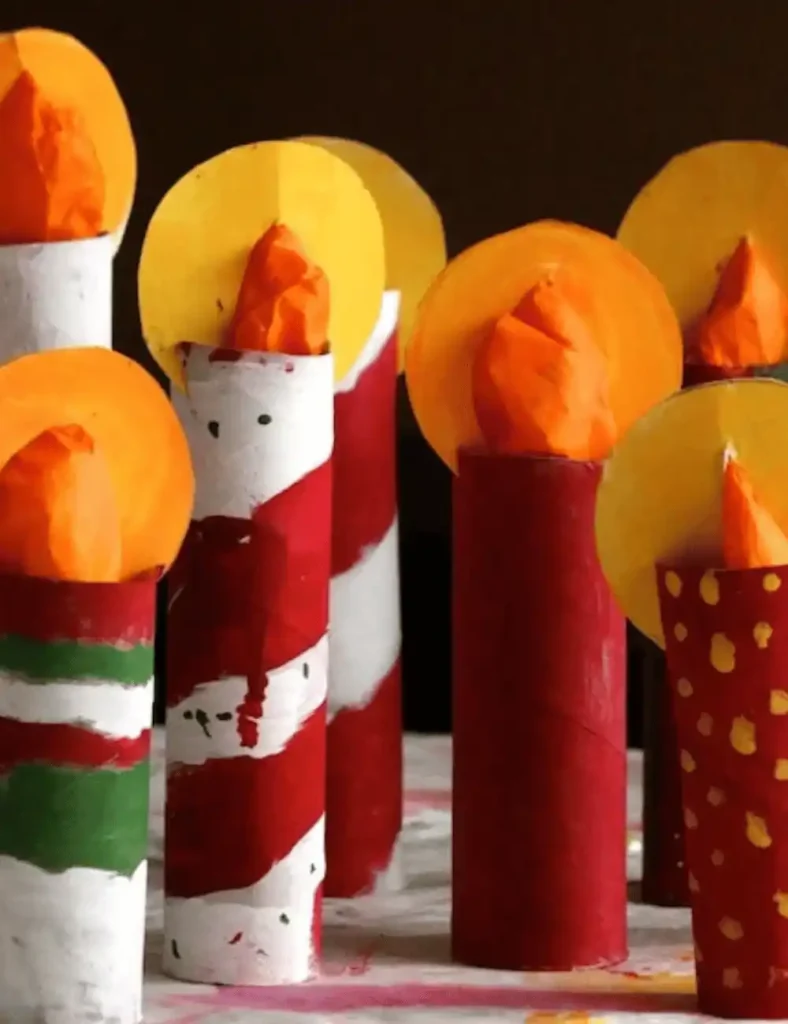 Cardboard Roll Christmas Candle Craft