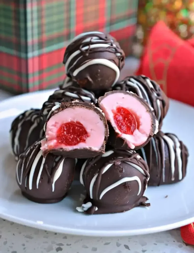Chocolate Covered Cherries. no-bake Christmas desserts