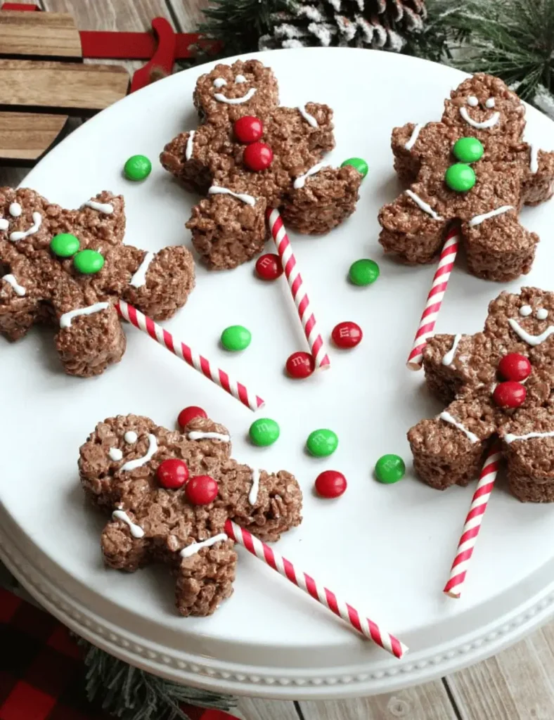 Chocolate Rice Krispie Gingerbread Men Pops