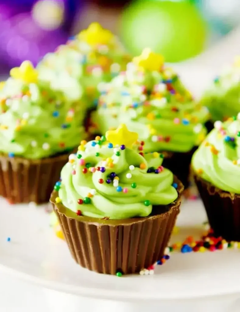 Christmas Tree Cheesecake Mousse Cups