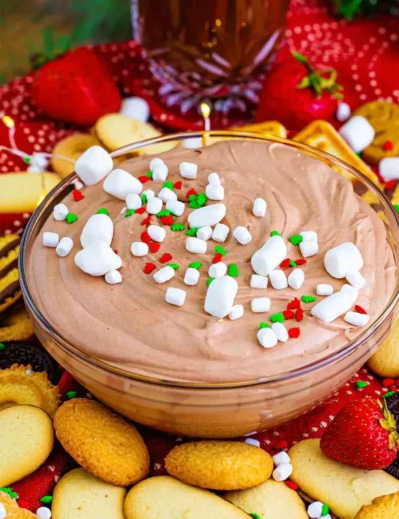 Hot Chocolate Dip. no-bake Christmas desserts
