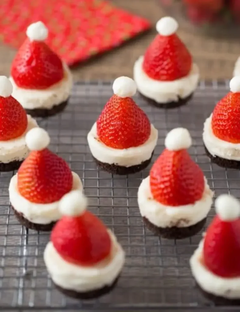 Mini No-Bake Santa Cheesecakes. no-bake Christmas desserts