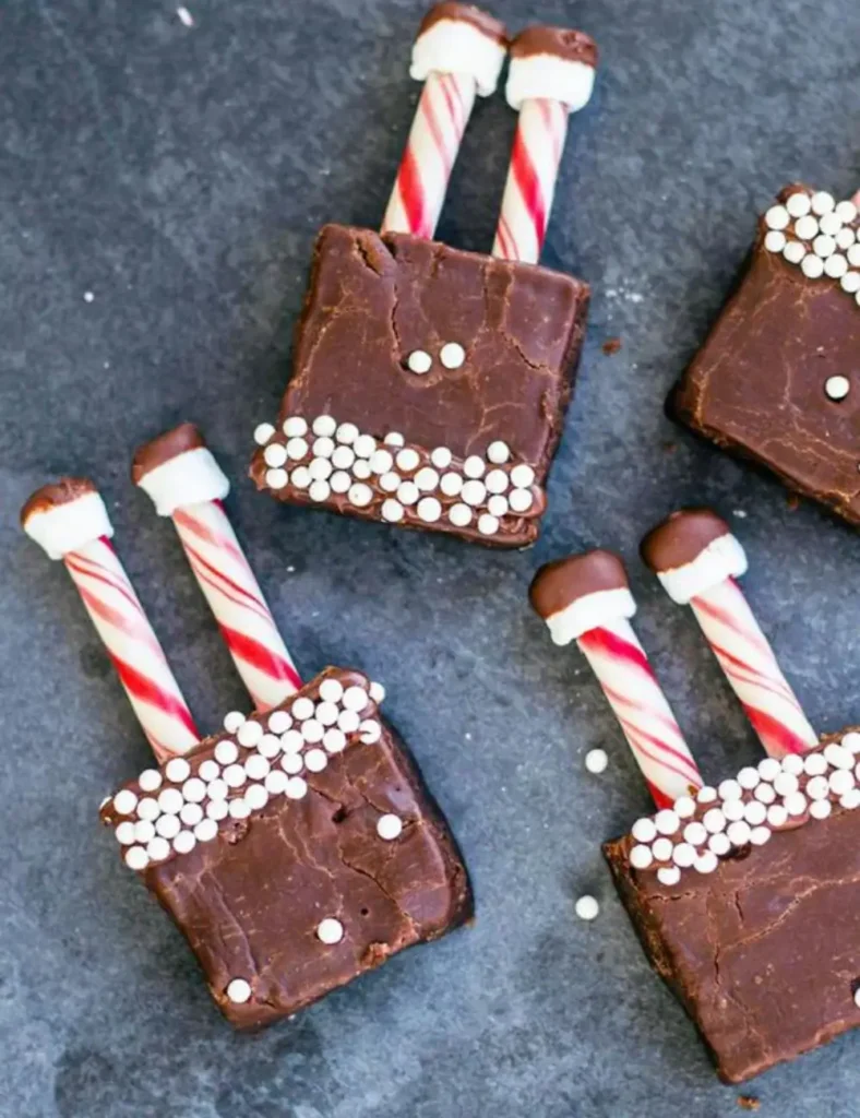 No-bake Santa Brownies