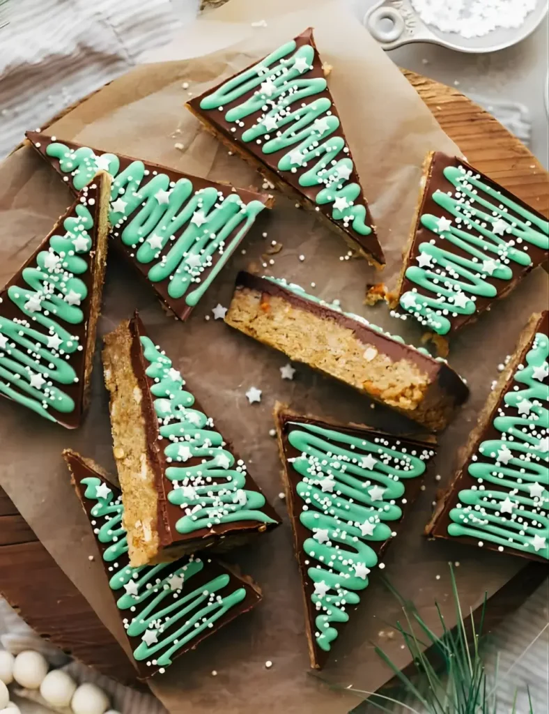 Salted Peanut Butter Christmas Trees. no-bake Christmas desserts