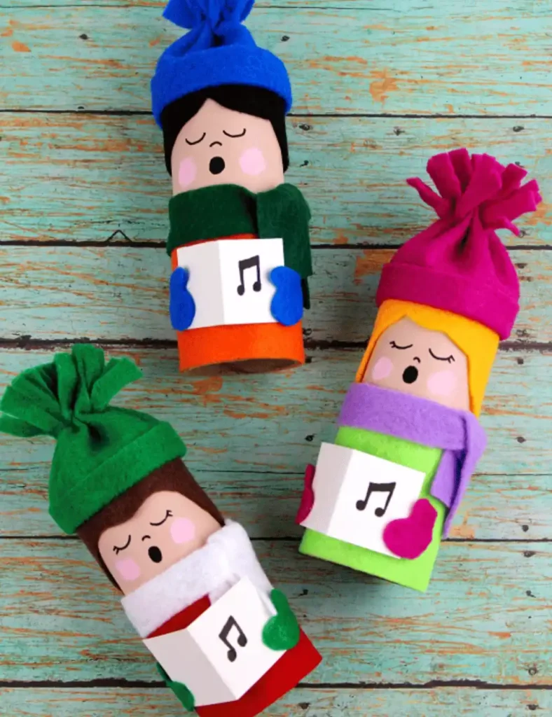 Toilet Paper Roll Christmas Carolers