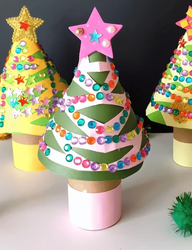 Toilet Paper Roll Christmas Trees