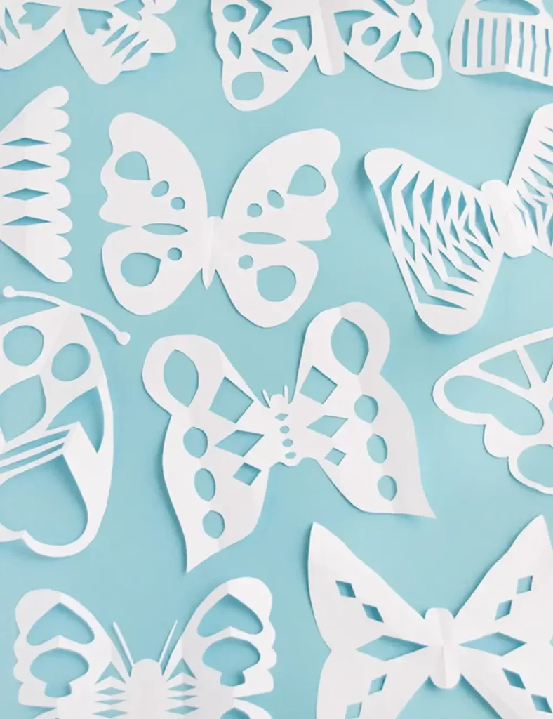 Butterfly Paper Snowflakes. Winter Crafts For Kids