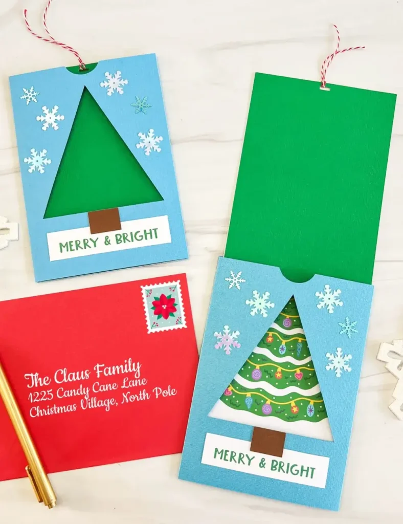 Christmas Pull Tree Card. DIY Christmas Cards