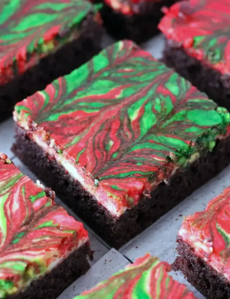 Christmas swirl brownies
