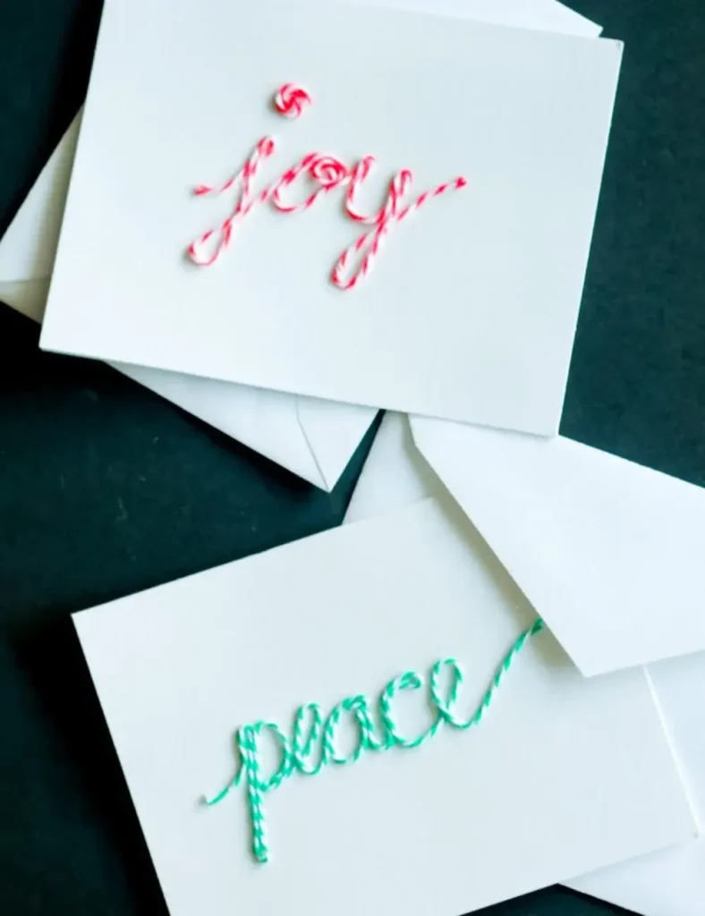 DIY Christmas Cards (Using Baker’s Twine). DIY Christmas Cards