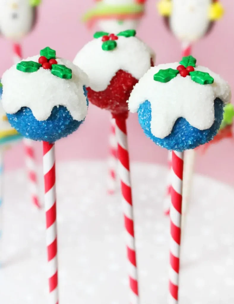 Holly Leaf Cake Pops. Christmas Cake Pop Recipes