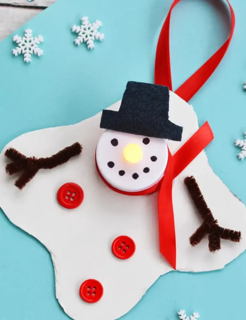 Melted Snowman Tealight Card