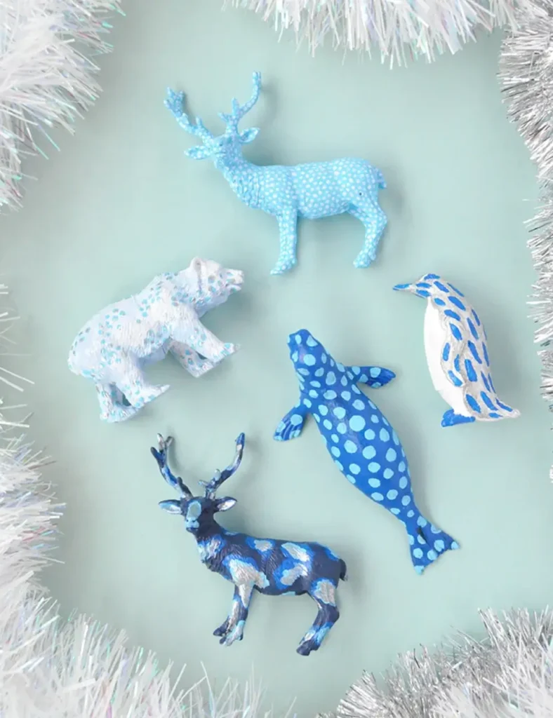 Painted Arctic Animals. winter crafts for kids