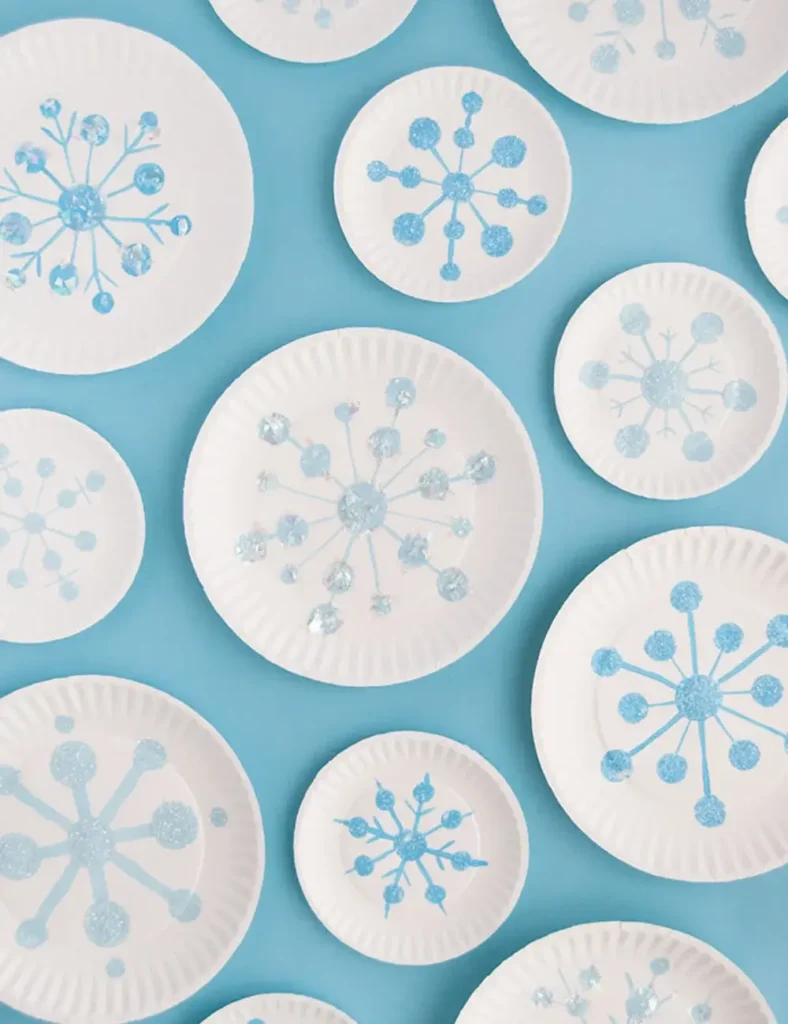 Paper Plate Snowflakes. Winter Crafts For Kids