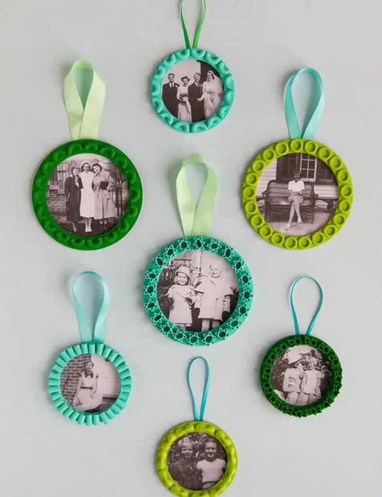 Pasta Frame Ornaments. DIY Christmas Tree Ornaments