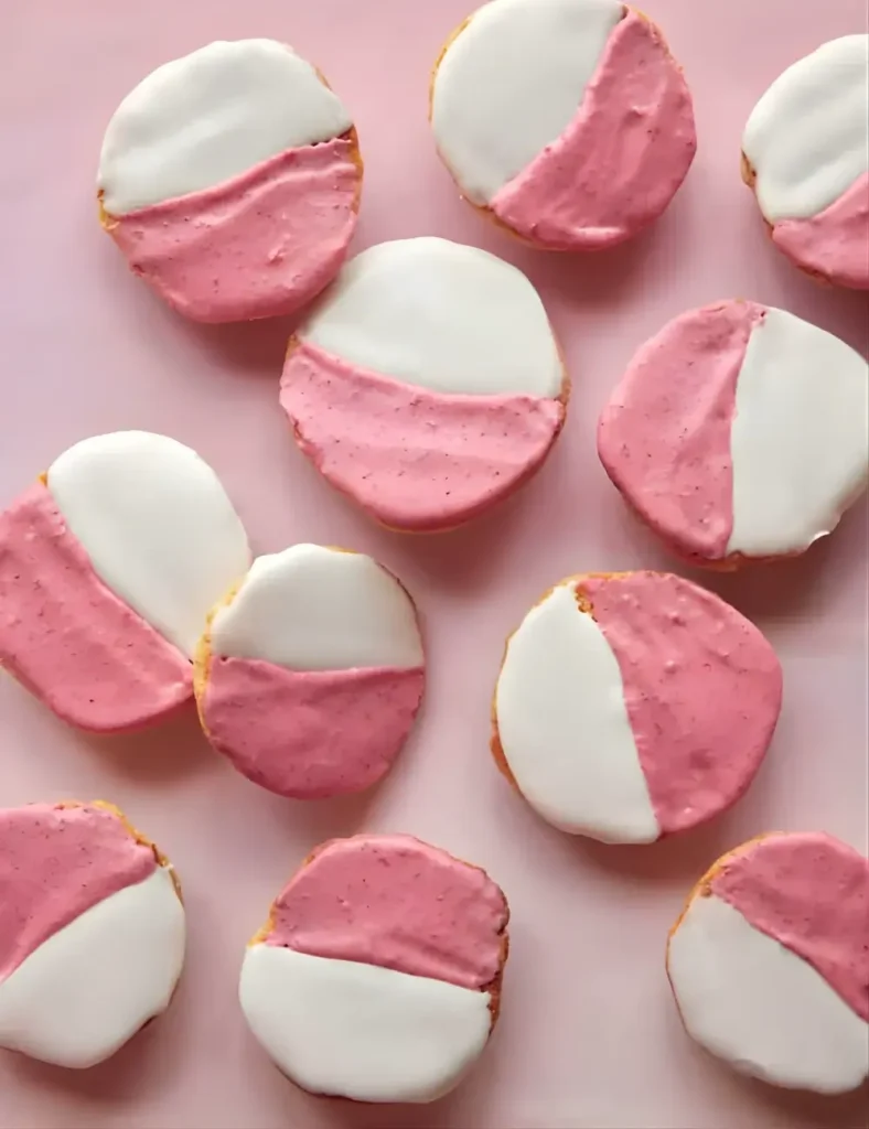 Pink and White Valentines Day Cookies