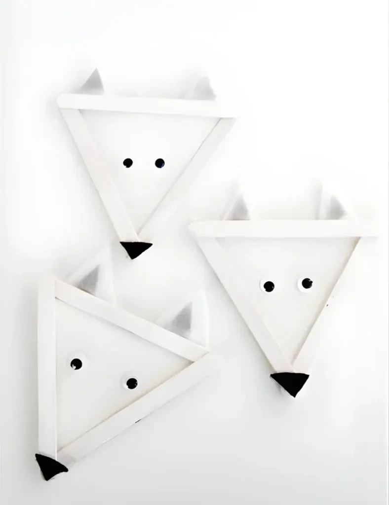 Popsicle Stick Arctic Wolves