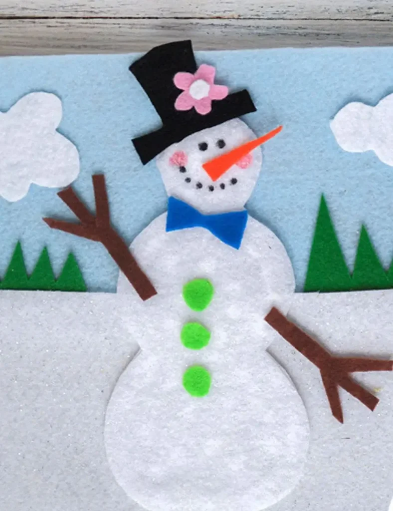 Snowman Felt Board. Winter Crafts For Kids