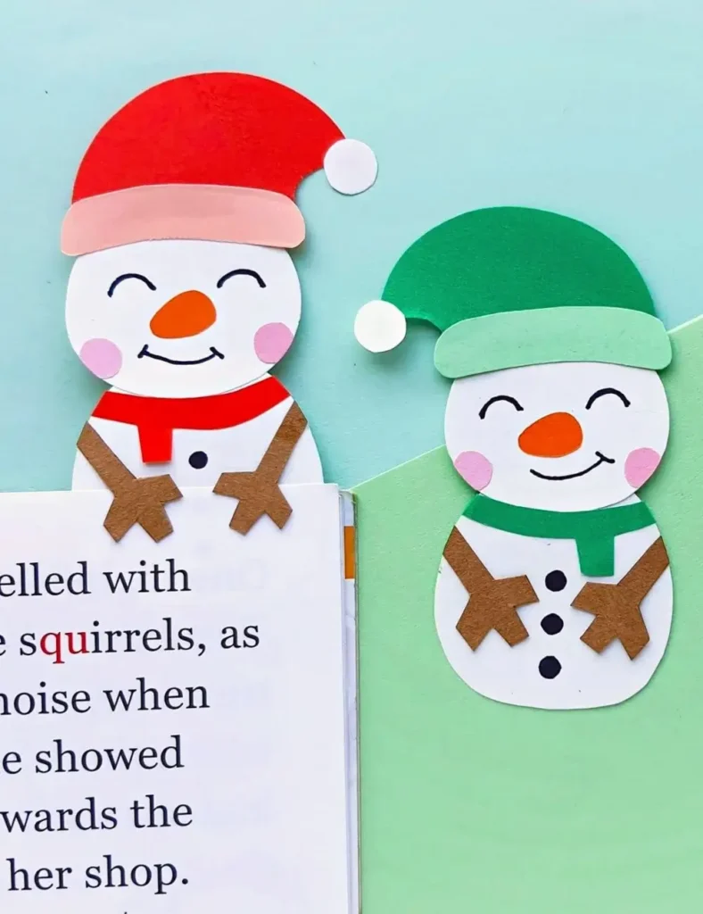 Snowman bookmarks. Winter Crafts For Kids