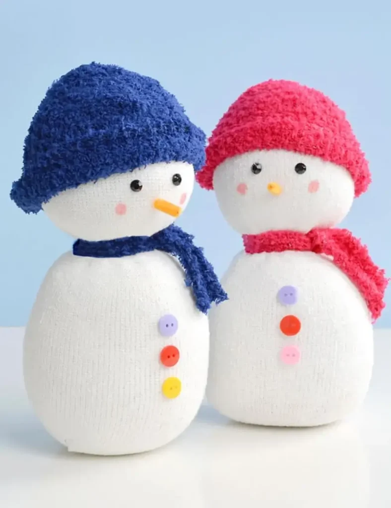 Sock Snowman. Winter Crafts For Kids