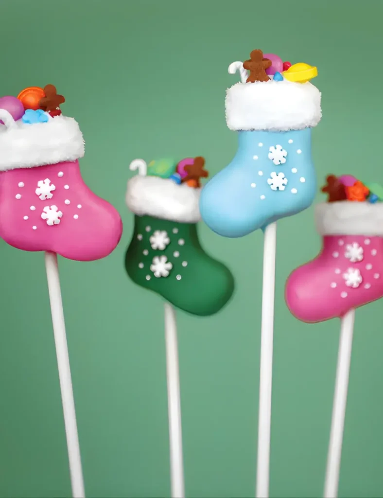 Stuffed Stocking Cake Pops. Christmas Cake Pop Recipes