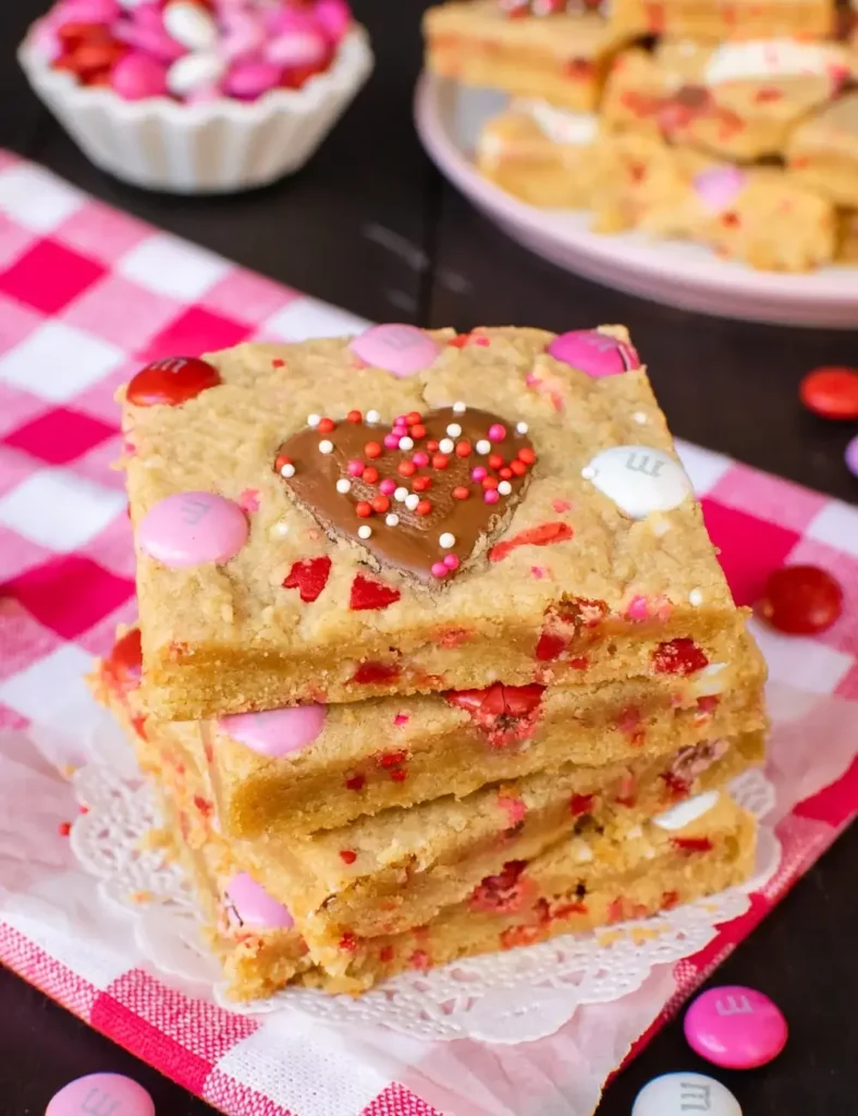 Valentine Peanut Butter Cookie Bars