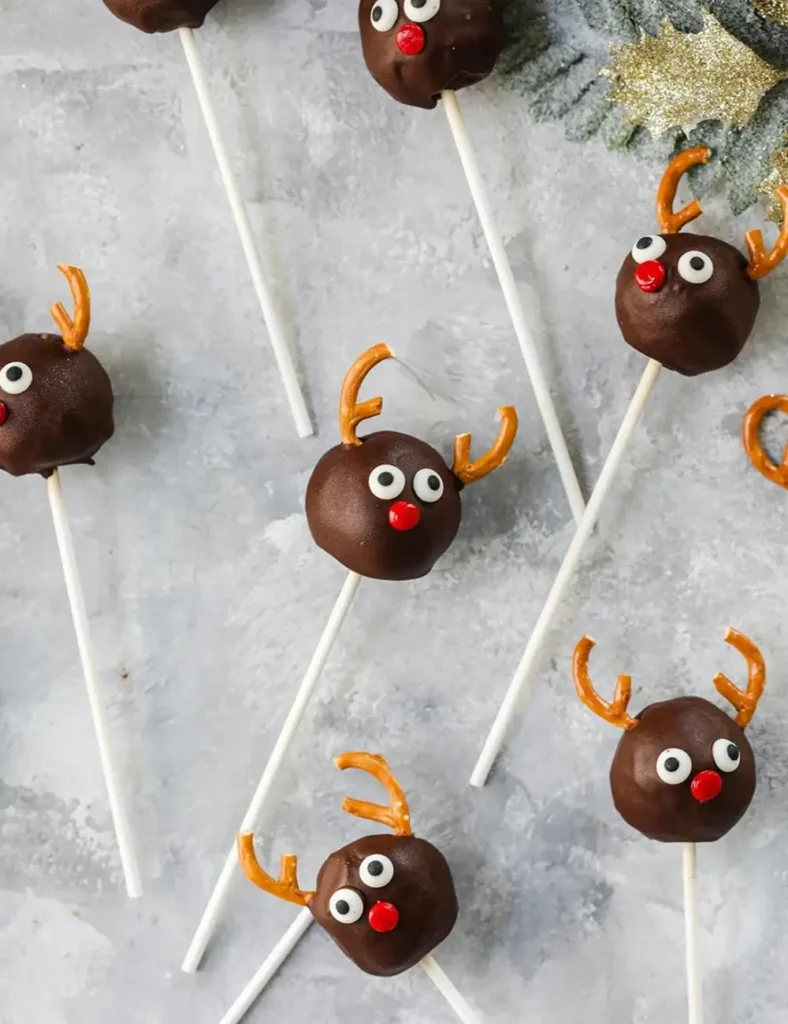 Vegan Reindeer Cake Pops. Christmas Cake Pop Recipes