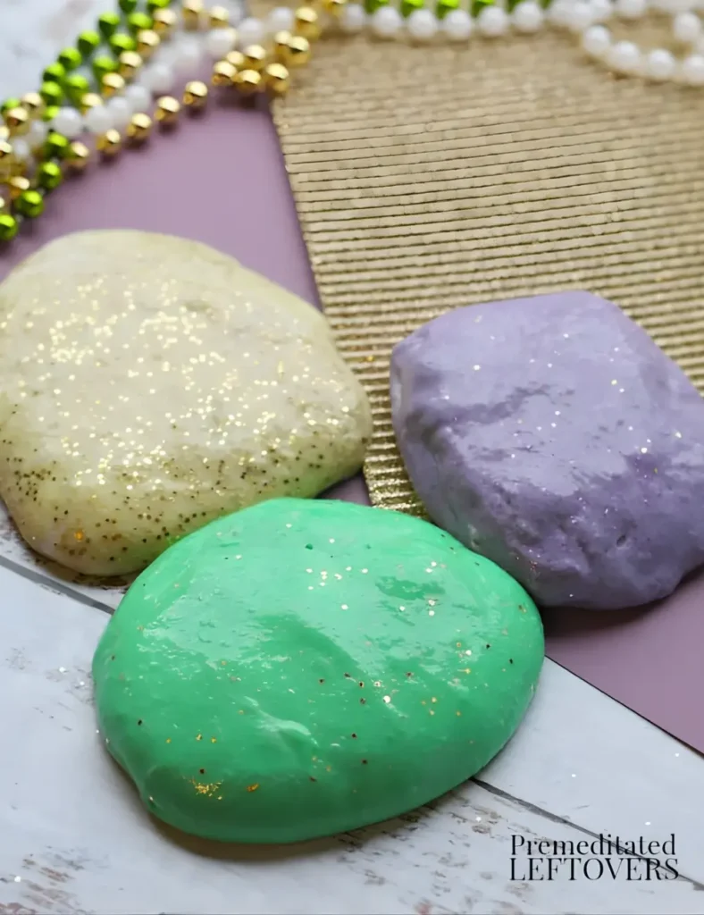 DIY Mardi Gras Fluffy Slime