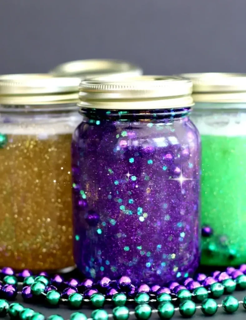Mardi Gras Calming Jar. mardi gras crafts for kids