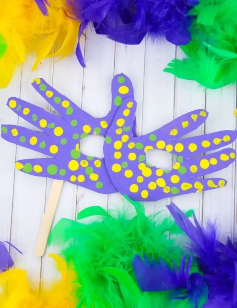 Mardi Gras Handprint Mask