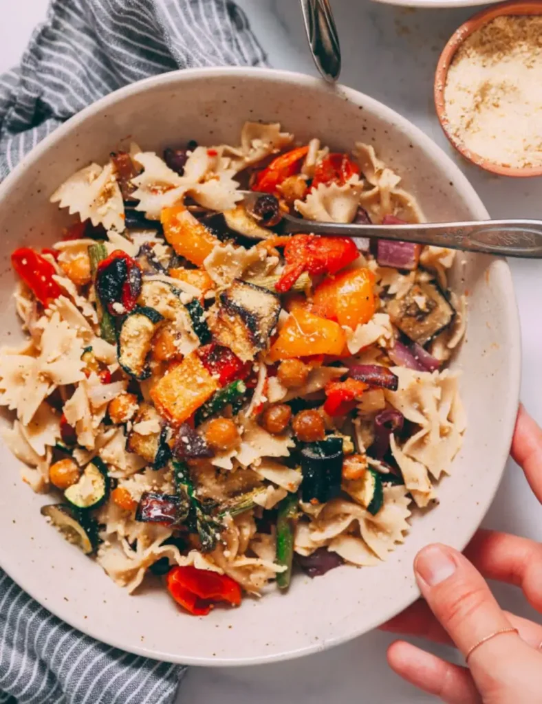 Vegan Pasta Primavera with Roasted Veggies