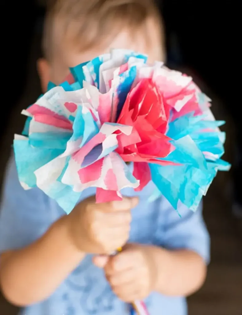 4TH OF COFFEE FILTER FLOWERS
