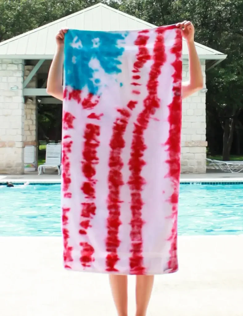 DIY Tie Dye American Flag Towel