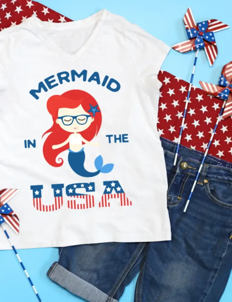 Mermaid DIY Patriotic Shirt