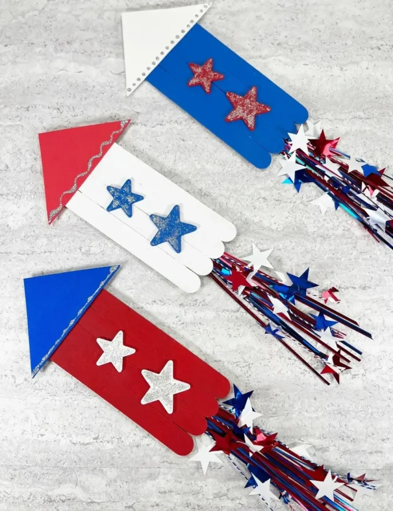 Popsicle Stick Firework Rocket Craft
